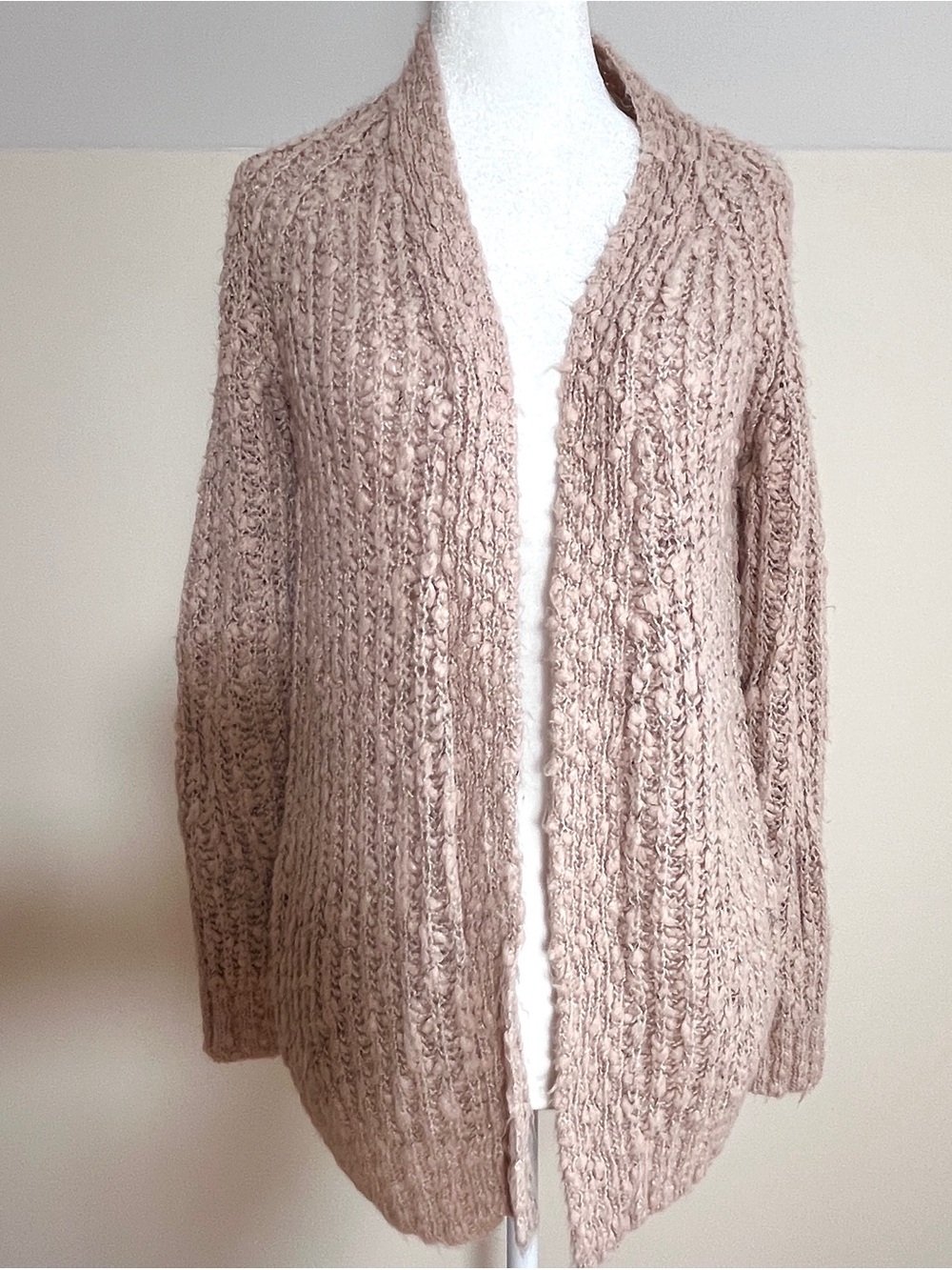 Forever 21 Open-Front Chunky Cardigan - Taupe